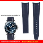 21mm 22mm Kaardus Otsaga Fluoroelastomeerist Kellarihm Longines CONQUEST GMT L3.790/L3.890 Kellarihma K&auml;ev&otilde;ru meestele 41/43mm sihverplaadiga 22mm gray