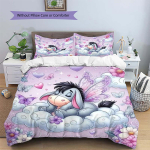 Armas Sinine Eeyore ja Karupoeg Puhh Prindiga Voodipesukomplekt &ndash; T&auml;iuslik Laste Magamistoa Kaunistamiseks. 135x200cm white