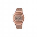 Casio seeria YOUTH seeria-metallist v&auml;ike ruudukujuline multifunktsionaalne kvartsmehhanism roostevabast terasest rihm Jaapani ja Korea kell naistekell A1000MPG-9 roosa