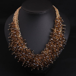 Luksuslikud kividest kaelakeed Kristallklaasist ehted Choker Statement Bib kaelakee naistele Kaelakee Boho India etniline Pulmapidu black