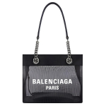 Balenciaga Duty Free kulunud h&otilde;bedane metalllogo v&otilde;rkkott naiste kott must 7416032AADB1090 Basic Set (Bag+Dust Bag)