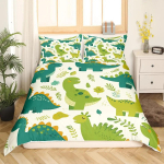 Armas Dinosaurus Tekikott King Queen Kawaii Joonisfilm Metsik Dino Voodipesukomplekt Lastele Poistele T&uuml;drukutele Džunglilooma Tr&ouml;&ouml;stikate 135x200cm