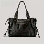 Naiste Fashi Vintage Pesitud Pehme Nahast Suure Mahutavusega T&ouml;&ouml;le Sobiv Mitmetaskuline &Otilde;la Crossbody Kott must