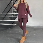 Naiste Spordidress Huppar Lahtine Ebaregulaarne Topp + Leggingsid P&uuml;ksid 2 tk Vabaaja Jooksja Komplekt Spordidress Kaksosalist Komplekti S