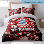 FC Bayern M&uuml;nchen Tr&uuml;kitud Tekikott ja Padjap&uuml;&uuml;ride Komplekt 135x200cm