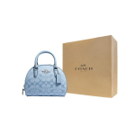 COACH Sydney kaetud l&otilde;uendist nahast &otilde;lakott, crossbody kott, k&auml;ekott V&auml;ike Naiste Hele Sinine Gift Box Set (Basic Set + Yellow Gift Box) helesinine v&auml;rv