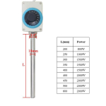 220V 800-2000W Radiaator DN20 k&uuml;ttekeha reguleeritav temperatuuritsoon temperatuurikontroll elektriline k&uuml;ttekepp roostevaba teras 200mm-800w white