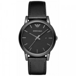 Emporio Armani AR1732 Luigi Klassikaline Must Nahkrihmaga Meeste K&auml;ekell 41mm