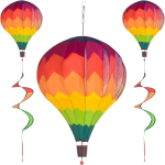 Mitmev&auml;rviline kuuma&otilde;hupall Vikerkaare tuulelipp Aiakaunistus, 150 cm K x 30 cm L, Nailon, UV- ja ilmastikukindel, T&auml;ielikult kokkupandav 2-Pack red