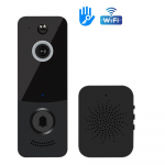 TTLOCK Juhtmevaba videouksenupu 1080P HD V&auml;lij&auml;lgija Liikumistuvastus &Ouml;ine N&auml;gemine Veekindel 2.4GHz WiFi Intercom (Black,Wi-Fi&Two-Way Intercom) must