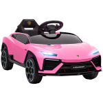 Elektriline auto lastele alates 3. eluaastast, Lamborghini litsentsiga, 12V aku, puldiga (2,4 GHz), kahe mootoriga, roosa 101.5 x 49 x 43 cm roosa