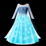 Laste LED-valgustusega kleit T&uuml;drukud Lapsed Lilla Roheline Cosplay Kost&uuml;&uuml;m Karneval S&uuml;nnip&auml;evapidu R&otilde;ivad Halloweeni Kost&uuml;&uuml;m Ballikleit 140 (7-8T) white