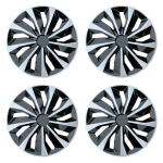 4 tk universaalne ilukilp R14 R15 R16 tolli asendusilukilbid Veljekate kate PP Rehvide lisatarvikud Klipsiga kinnituv MAASTUR Veoauto 4Pcs R15 Black Silve black