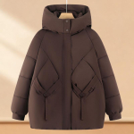 Suured suurused 4XL-8XL Keskealiste naiste talvemantlid Kapuutsiga Elegantsed Paksud Soojad &Uuml;lem&otilde;&otilde;dulised Parkad Naiste Jakid 8XL brown
