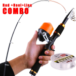 Kaasaskantav teleskoop&otilde;ng koos spinningurullidega &otilde;ngen&ouml;&ouml;ri komplekt lastele basskarpade p&uuml;&uuml;giks oranž