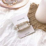 Elegantne Temperament Pearl Hairpin Retro Bow Edge Clip Juukseaksessuaarid