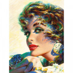 DIY teemantmaal T&auml;is&uuml;mmargune portree Naine Teemanttikandid Portreepildid kividest 20X30CM