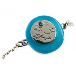 NOA [G0300] - Bracelet Cr&eacute;ateur 'Nacre en Folie' turquoise argent&eacute; t&uuml;rkiissinine