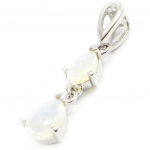 Les Tr&eacute;sors De Lily [I2612] - K&auml;sit&ouml;&ouml;na valmistatud h&otilde;bedast ripats  Goddess Opal  h&otilde;bevalge (roodiumiga kaetud) - 25x5 mm valge