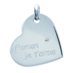 Les Tr&eacute;sors De Lily [I9073] &ndash; h&otilde;bedane ripats 'Maman Je T'aime' h&otilde;bedane (roodiumiga kaetud) - 22x17 mm h&otilde;be