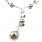 Les Tr&eacute;sors De Lily [J6288] - Collier 'Sissi' ivoire gris hall