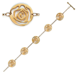 Les Tr&eacute;sors De Lily [L3854] - Bracelet Plaqu&eacute; or 'Rosa Romantica' dor&eacute; - 14 mm kuld