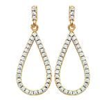 Les Tr&eacute;sors De Lily [L6706] - kullatud k&otilde;rvar&otilde;ngad  Sissi  valgest kullast - 16x9 mm kuld