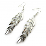 Les Tr&eacute;sors De Lily [N3636] - Boucles 'Feuille d'Or' argent&eacute; h&otilde;be