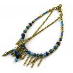 Les Tr&eacute;sors De Lily [N9222] - Bracelet fantaisie 'Kilimanjaro' bleu dor&eacute; sinine