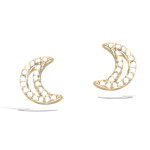 Les Tr&eacute;sors De Lily [Q6841] - kullatud k&otilde;rvar&otilde;ngad  Lune  valgest kullast - 9x6 mm valge