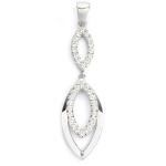Les Tr&eacute;sors De Lily [Q9427] - h&otilde;bedane ripats 'Sissi' h&otilde;bevalge (roodiumiga kaetud) - 30x10 mm valge