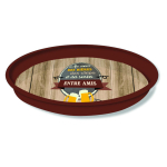 Le Petit Prince [Q3793] - Plateau rond m&eacute;tal 'Messages' (Au nom des bi&egrave;res des chips et des soir&eacute;es entre Amis) - 33 cm pruun