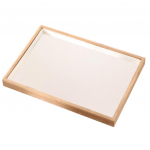 Bambusest puidust ehete eksponeerimisalus ripatsiga kaelakee k&auml;ev&otilde;ru jaoks, valge valge