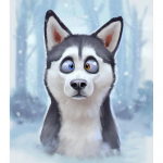 5D DIY Teemantristpiste ruut / &uuml;mmargune Inkrusteeritud Husky Multikad Tikand Loom N&otilde;elniit Vesi Teemantmaal Full Square (20X30CM)
