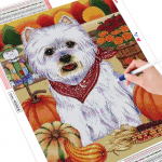 5D DIY Teemantmaali Koer Full Drill Square Halloween Uus Saabumine Teemantmaaling Loom Mosaiik K&otilde;rvits n&auml;put&ouml;&ouml; Full Round (20X30CM)