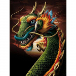 5D isetehtud teemantmaal Roheline draakon Teemanttikandid Ristpistes Kodukaunistus K&auml;sitsi valmistatud kingitused Round 20x30cm