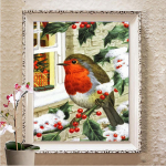 5D DIY teemantmaalikomplekt J&otilde;uluvana t&auml;isruudu puur Teemanttikandid j&otilde;ulumosaiikmaja kodukaunistus Full Round (20X30CM)