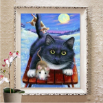 Teemantmaal 5d t&auml;isruudu puur Teemanttikandid Ristpistes Loomamosaiik Talvine seinakunst Full Round (20X30CM)