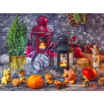 5d teemantmaal t&auml;ispuur, ruudukujuline loomateemanttikandid, paabulinnu pildid kividest mosaiigist kodukaunistus Full Round 20X30CM punane