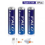 PALO 1,5 V AAA liitium-ioon aku 1110 mWh liitium-pol&uuml;meer USB laetav liitium-USB aku AAA + USB kaabel 3PCS