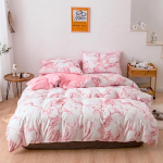 6-v&auml;rviline tekikott padjavarrega, marmorist tr&uuml;kitud lohukottiga, &uuml;hekordne kaheinimesevoodiga voodipesu komplekt t&otilde;mblukuga AU-Double roosa