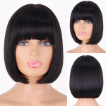 MERISIHAIR naiste l&uuml;hike sirge Bob parukas tukkidega s&uuml;nteetiline juuksepael Must pruun hall cosplay parukad peol igap&auml;evaseks &otilde;lgade pikkuseks 12inches