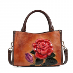 Johnature Retro lehmanahast surutr&uuml;kiga &otilde;la- ja p&otilde;ikkotid vabaaja ehtsast nahast suure mahutavusega naiste k&auml;ekott punane