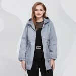 Jope Astrid Spring Warm T&otilde;mblukk Roheline Trench Coat tuulekindel l&uuml;hike kapuutsiga T&otilde;mbepaeltega v&ouml;&ouml;koha tuulejope v&auml;lisriided L