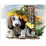 5D teemantmaaling p&auml;evalill koer t&auml;isring puur kivist teemanttikandid looma ristpistes mosaiik kodukaunistus Full Round 20x30CM