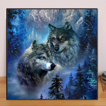 Maastik DIY 5D Teemantmaal Metsahunt Teemanttikandid T&auml;ielik Lay Anime Ristpistes Komplektid Kodukaunistus K&auml;sitsi valmistatud kingitus Round 25x25cm