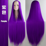 S&uuml;nteetiline kuumakindel pikk sirge keskosa kost&uuml;&uuml;m Cosplay juuksed 100 cm mitmev&auml;rviline peoparukas