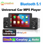1 Din Carplay autoraadio stereo 5 tolli HD puuteekraan Bluetooth automaatne multimeedia MP5 m&auml;ngija FM vastuv&otilde;tja USB peegellink mp5 player only