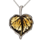 Les Tr&eacute;sors De Lily [R5517] &ndash; k&auml;sit&ouml;&ouml;na valmistatud h&otilde;bedast ripats  Inspiration  h&otilde;bedane merevaik (roodiumiga kaetud) - 25x18mm (leht) pruun