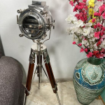 Nautical Nickel Finish H&otilde;bedane Prožektor Pruun Statiiv Home Decor Vintage Nautical Kollektsioneeritav prožektor
